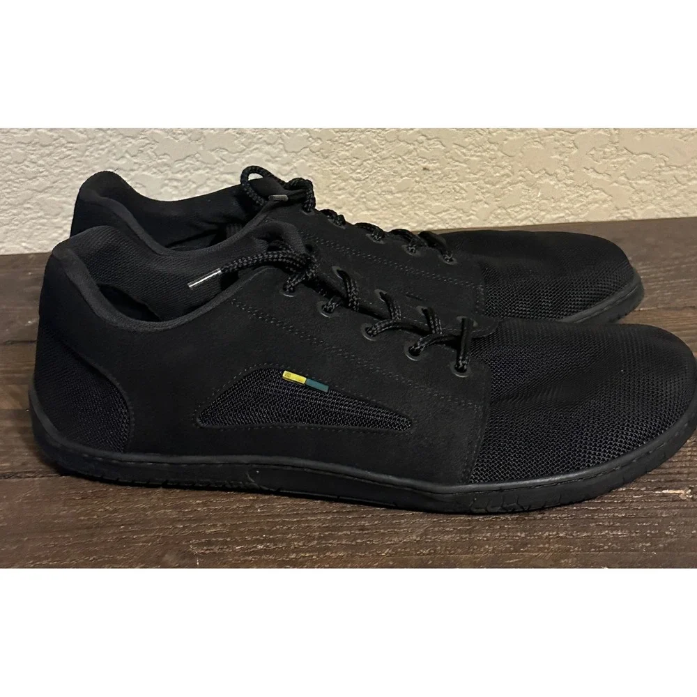 Be Lenka Barefoot Sneakers Mens 10.5 Black Mesh Leather Minimalist Shoe Wide Toe